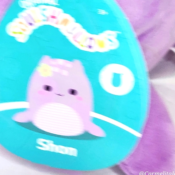 SHON 🦕 FTM Purple Lochness Monster w Green Flower Original Squishmallow ☆ NWT ☆ - Picture 3 of 7